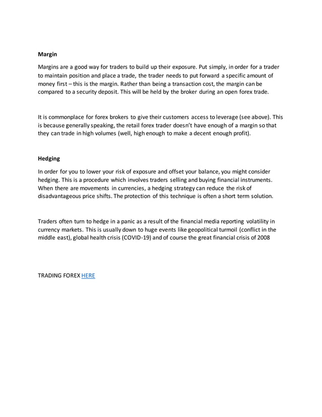 Forex trade for beginner | DOCX