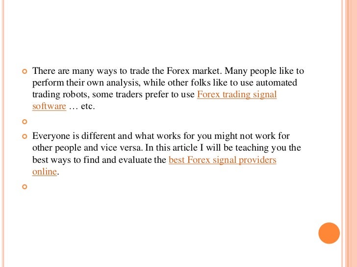Forex trading platform providers