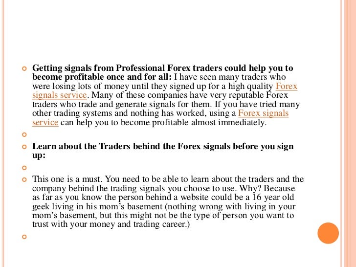 Become a forex signal provider
