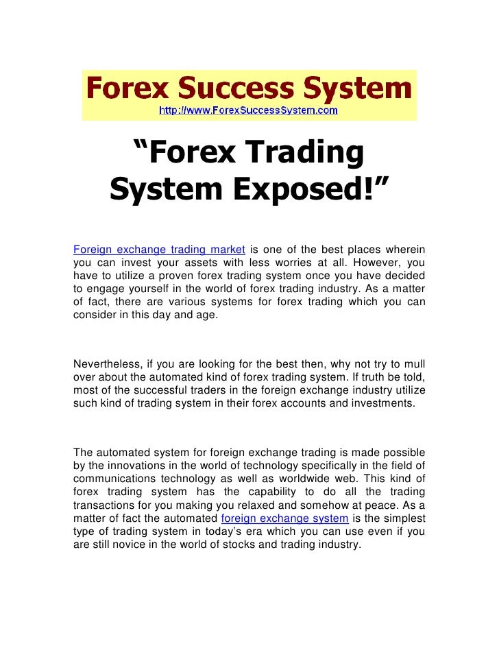 Forex Trading System Exposed - 