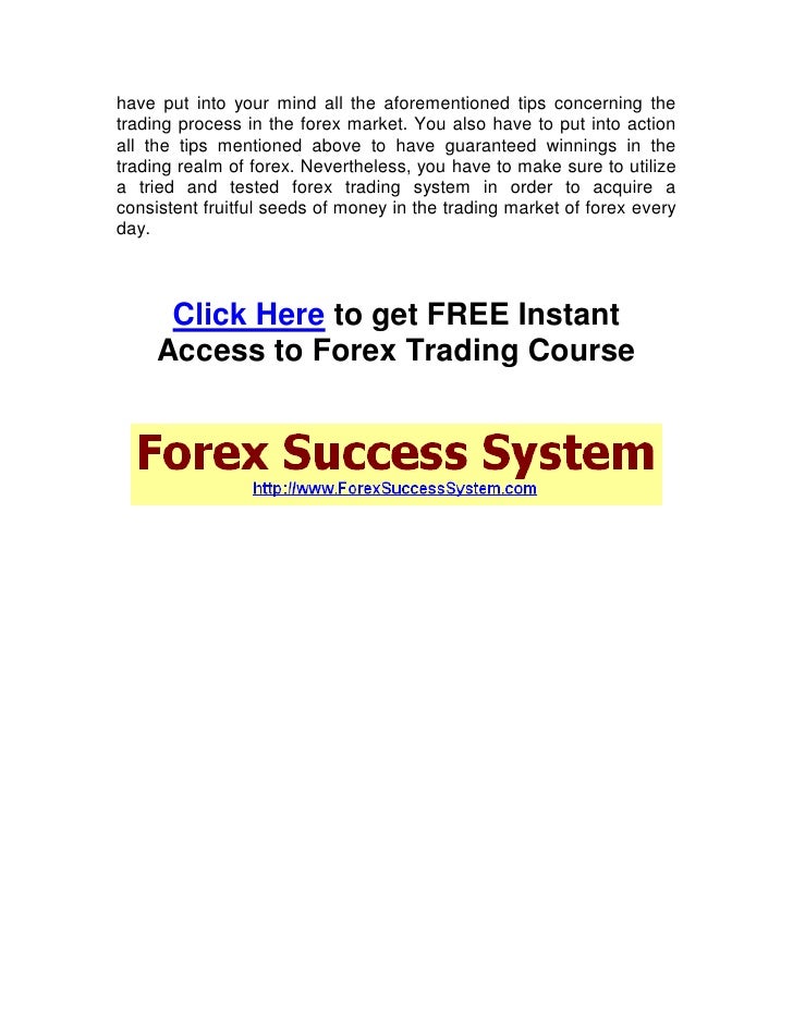 Forex trading tips for today