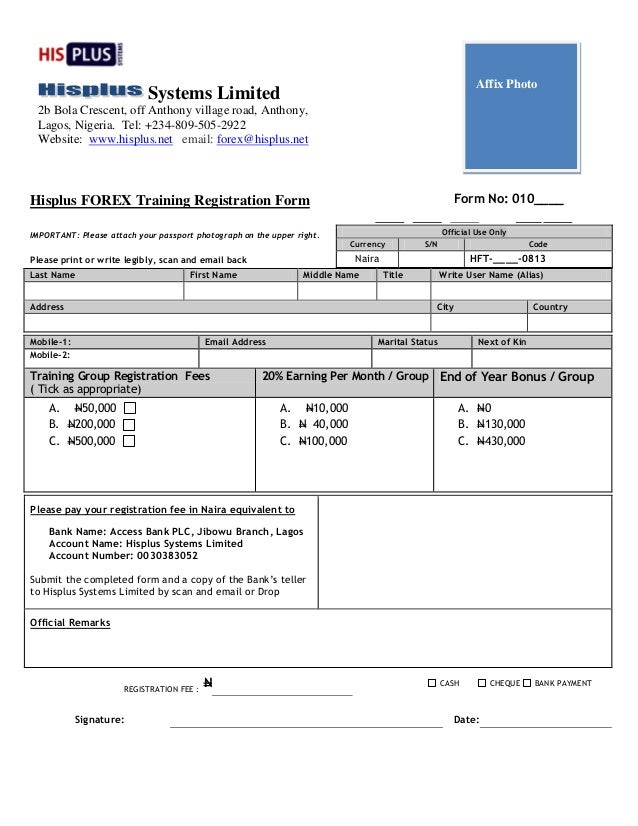Forex form