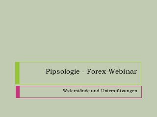 Pipsologie - Forex-Webinar
Widerstände und Unterstützungen
 