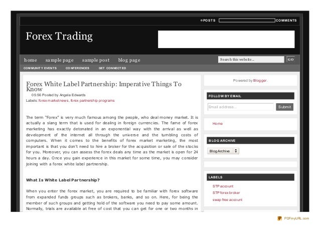 Free forex white label partnership