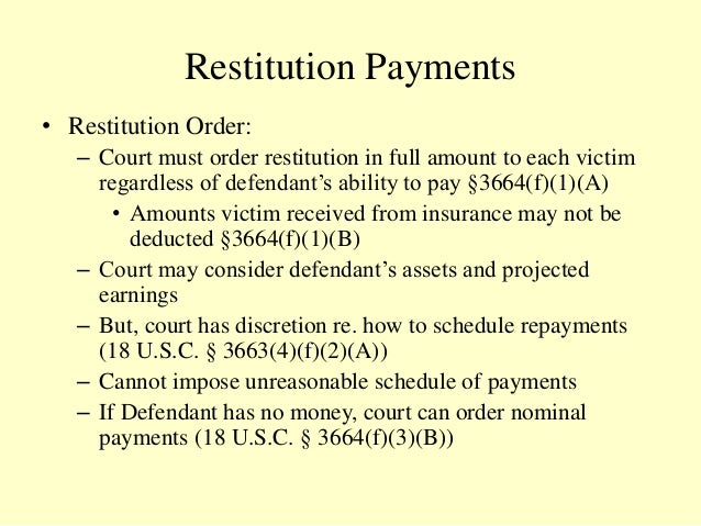 Restitution Examples Three Possible Forms Of Court Ordered Restitution – FNUYV
