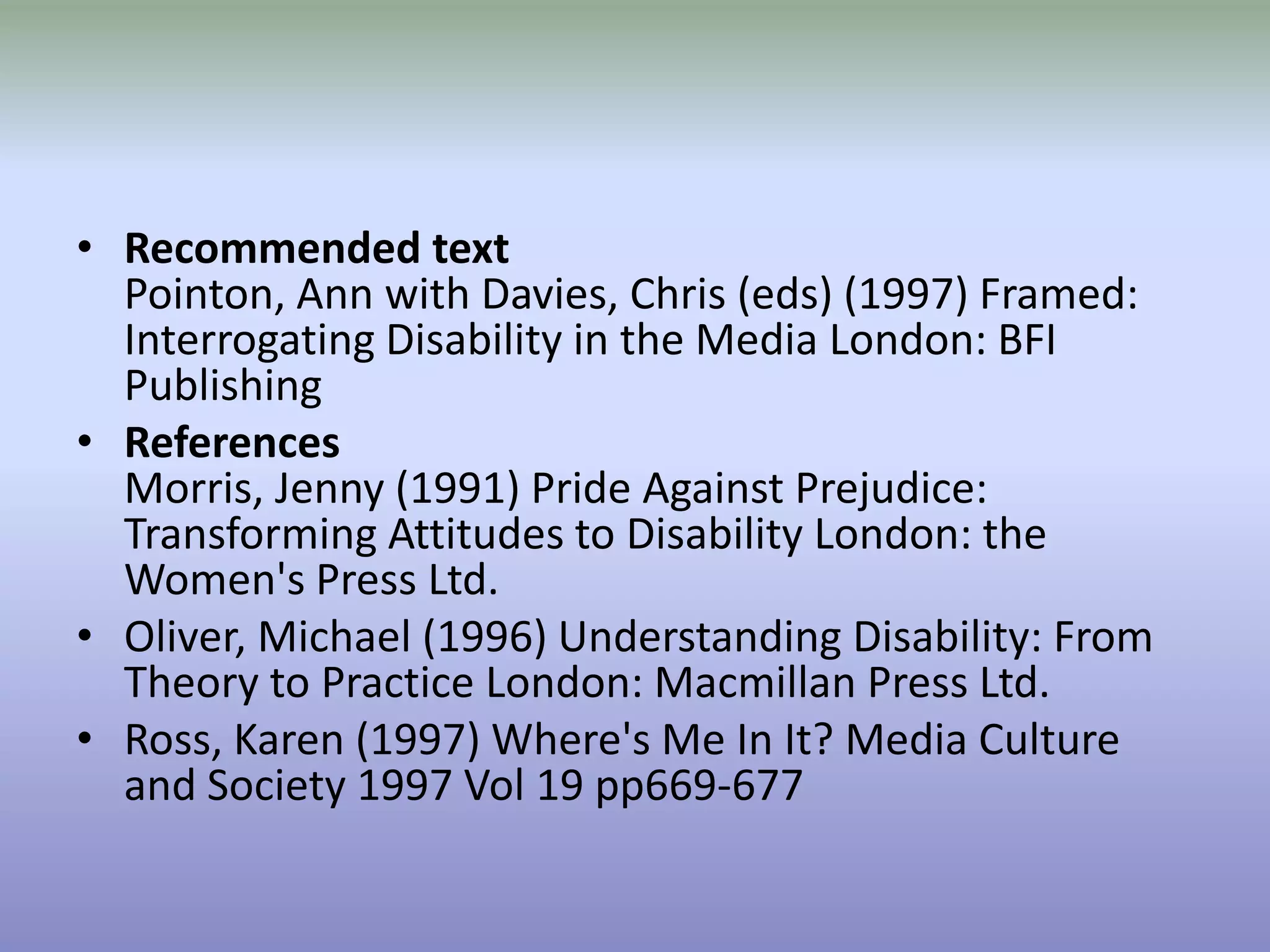  In this case, an academic who is also an amputee is questioned in order to give an element of political correctness to a programme which is essentially about voyeurism. 