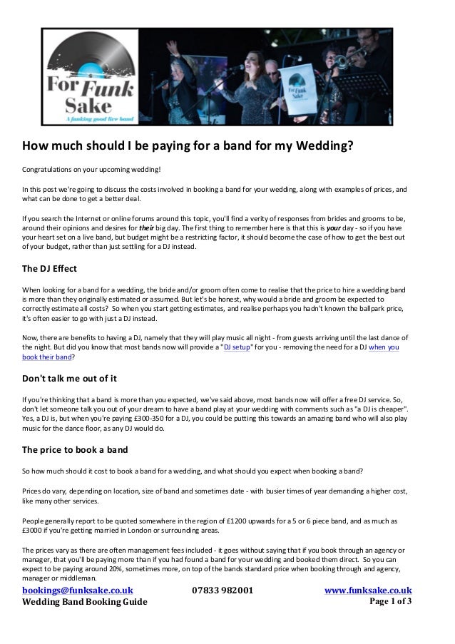 for funk sake wedding