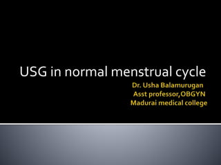 USG in normal menstrual cycle
 