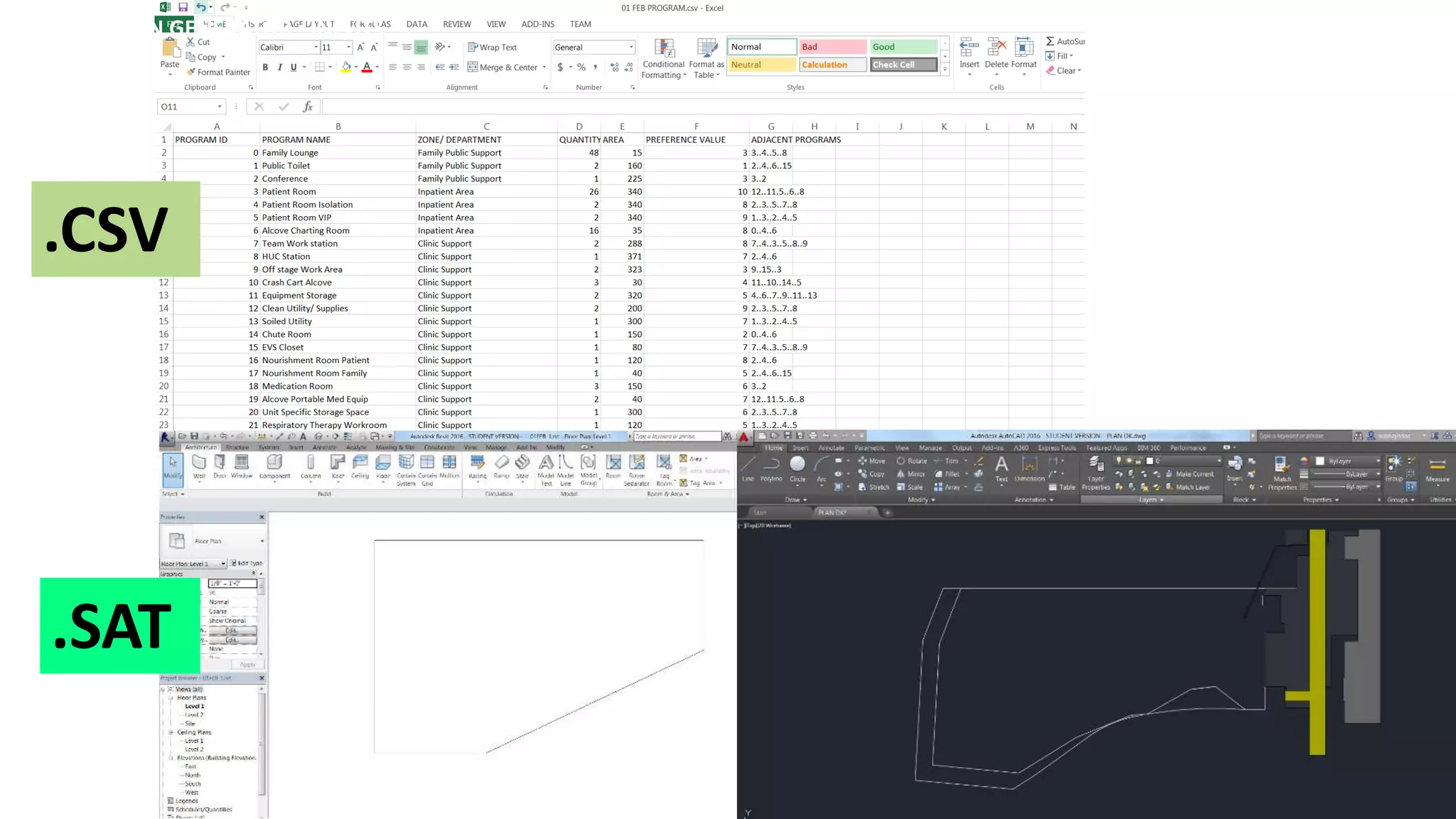 SPACE PLAN GENERATOR : INPUTS
.SAT
.CSV
 