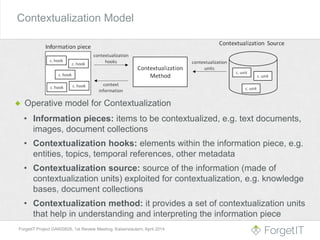 Contextualization / Decontextualization (WP6 ForgetIT 1st year review ...