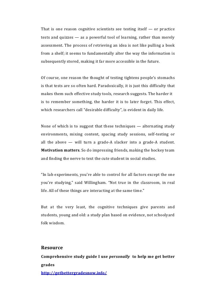 Forget what you know about good study habits summary picture