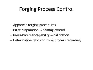 Forging SUPPLIER REQUIREMENT CHECK LIST ppt | PPTX