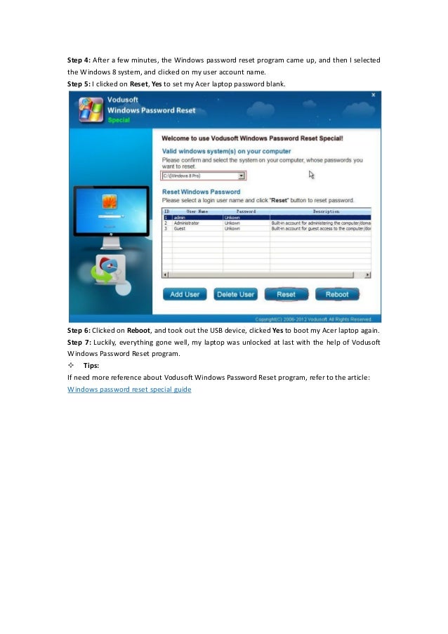 password on acer laptop windows 8