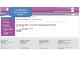 The Recover Password page appears 