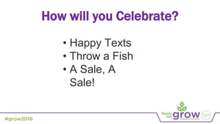 How will you Celebrate?
• Happy Texts
• Throw a Fish
• A Sale, A
Sale!
 