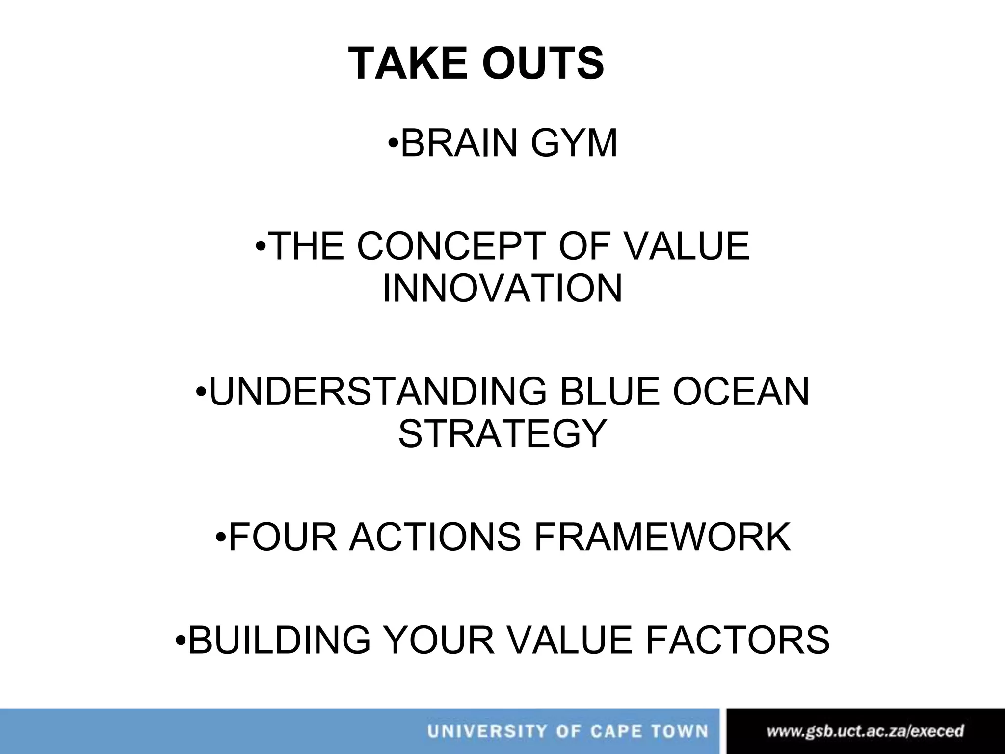 TAKE OUTSBRAIN GYM