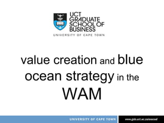 value creation and blue ocean strategy in the WAM 