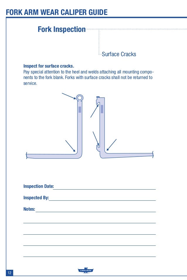 Forklift Fork Maintenance Caliper Guide from Cascade Corporation