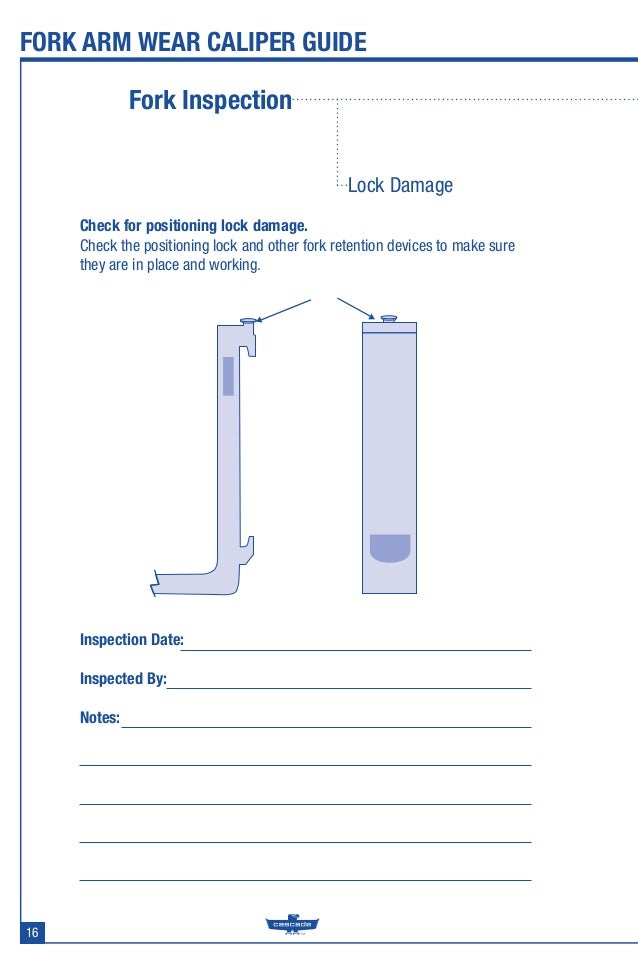 Forklift Fork Maintenance Caliper Guide from Cascade Corporation
