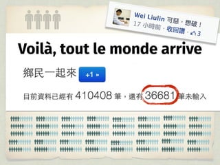 Voilà, tout le monde arrive
 