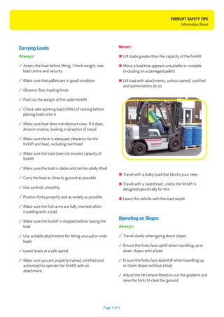Forklift Safety Tips: Do's and Don'ts | PDF