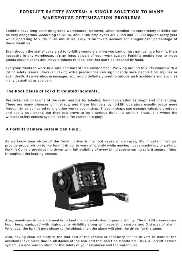 Forklift safety system a single solution | PDF