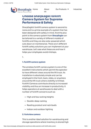 Forklift Safety System One Solution to Multiple Warehouse Optimisation ...