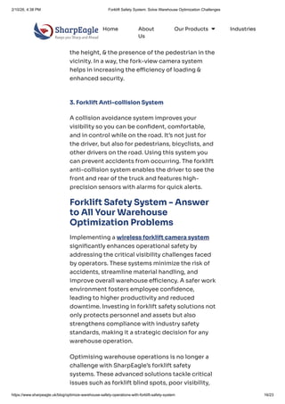 Forklift Safety System One Solution to Multiple Warehouse Optimisation ...