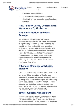Forklift Safety System One Solution to Multiple Warehouse Optimisation ...