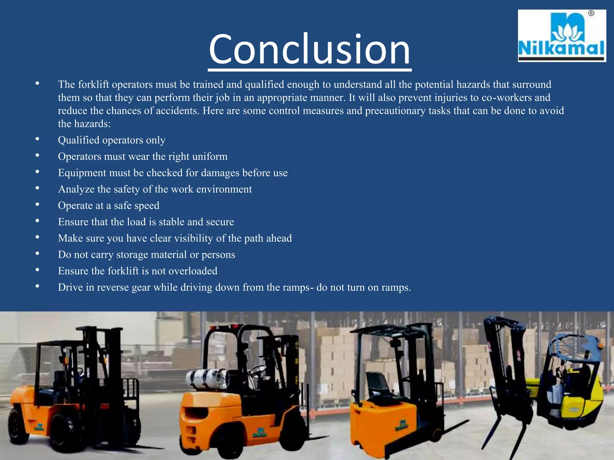 Forklifts hazards and control measures PPT