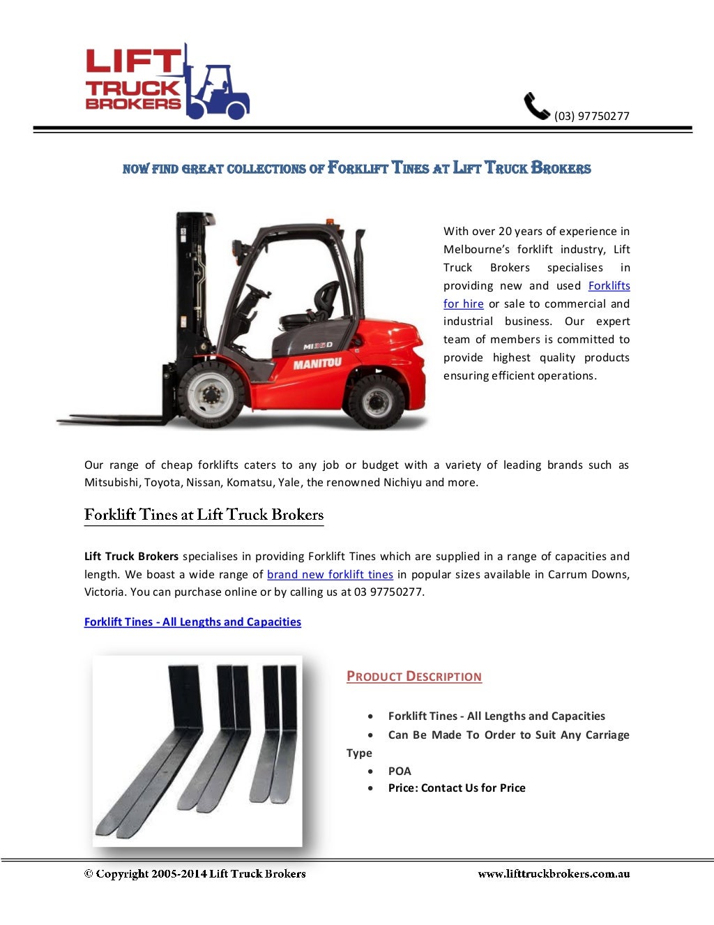 Now Find Great Collections Of Forklift Tines At Lift Truck Brokers