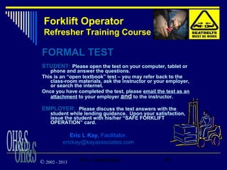 Forklift training - refresher course | PPT