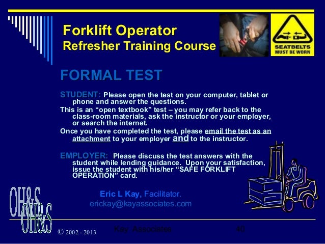 Forklift Training Refresher Course