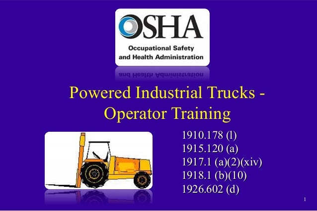 Fork Lift Training In General Industry Construction And Maritime Tra