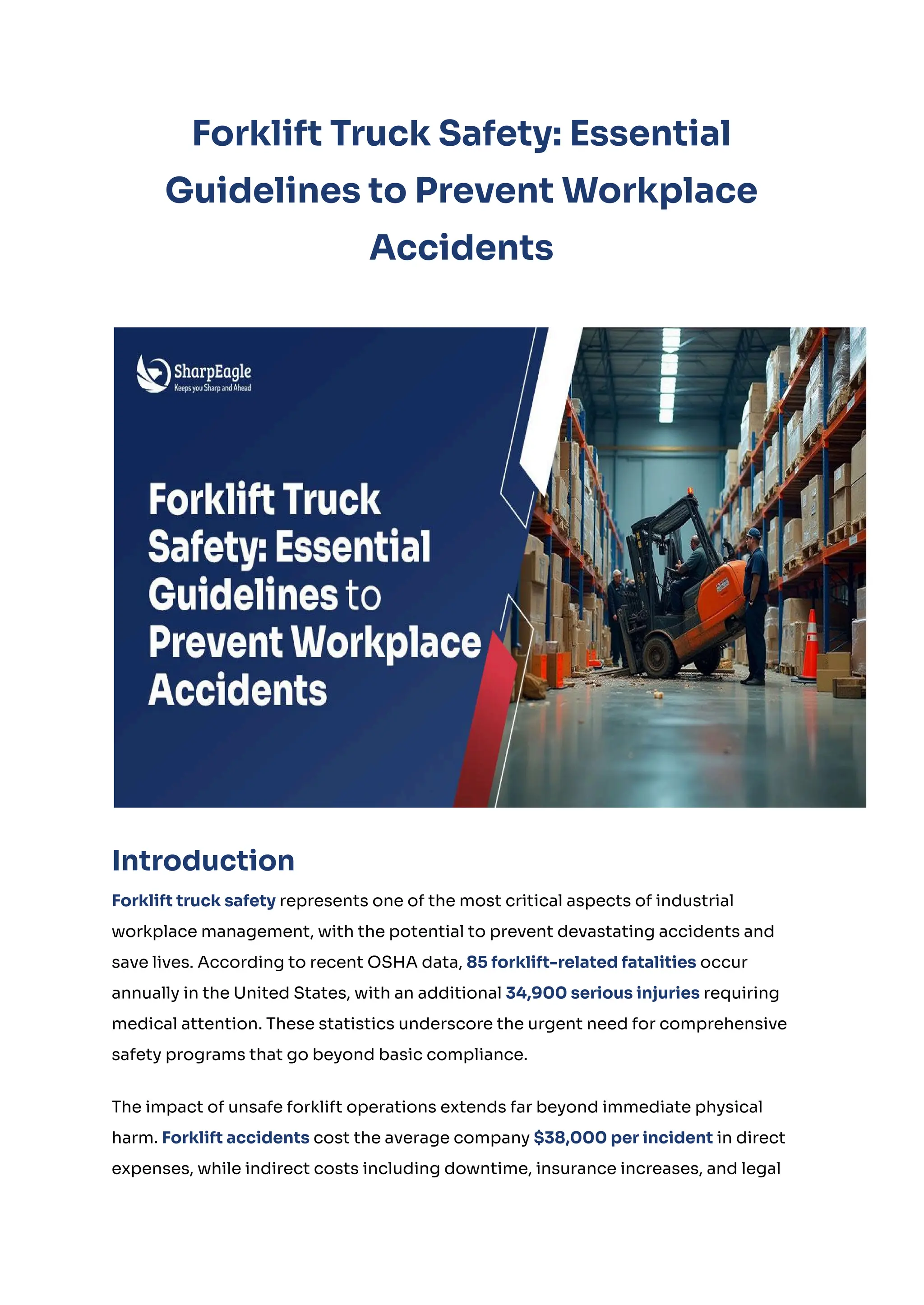 Forklift Truck Safety Guidelines to Prevent Workplace Accidents ...