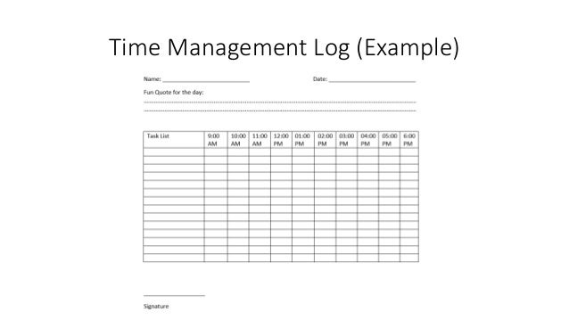 time management log