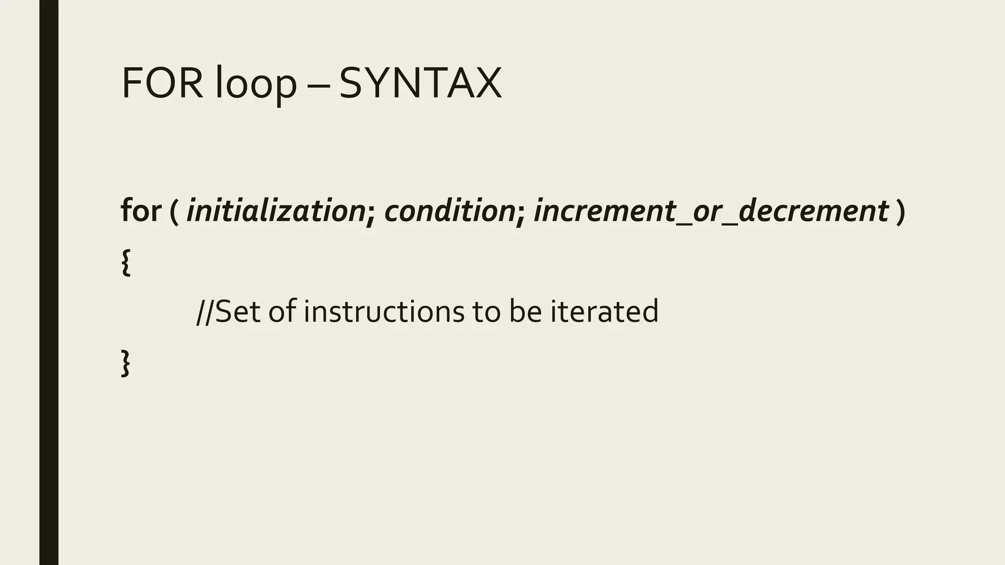 Basic for Loop in C | PPTX | Programming Languages | Computing