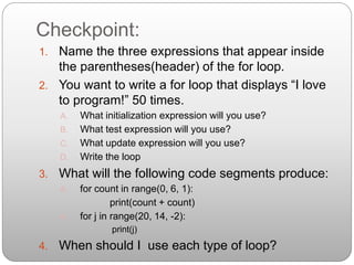 For Loops and Nesting in Python | PPTX | Programming Languages | Computing