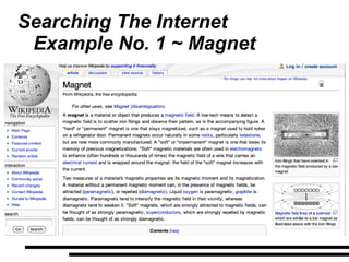 Searching The Internet Example No. 1 ~ Magnet 