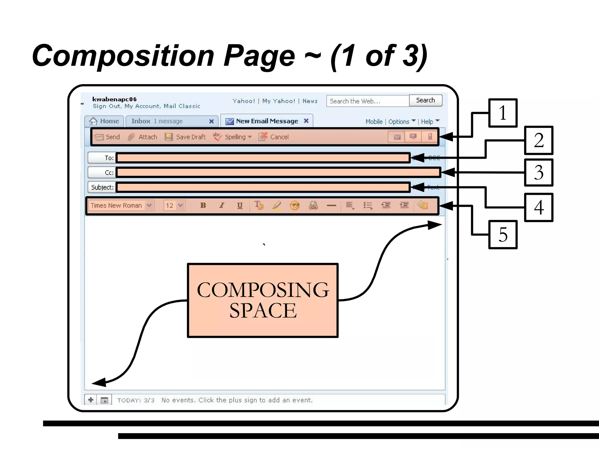 Composition Page ~ (1 of 3) ` COMPOSING SPACE 1 3 2 4 5 