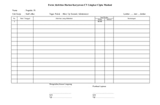Form laporan-kerja-karyawan | PPT