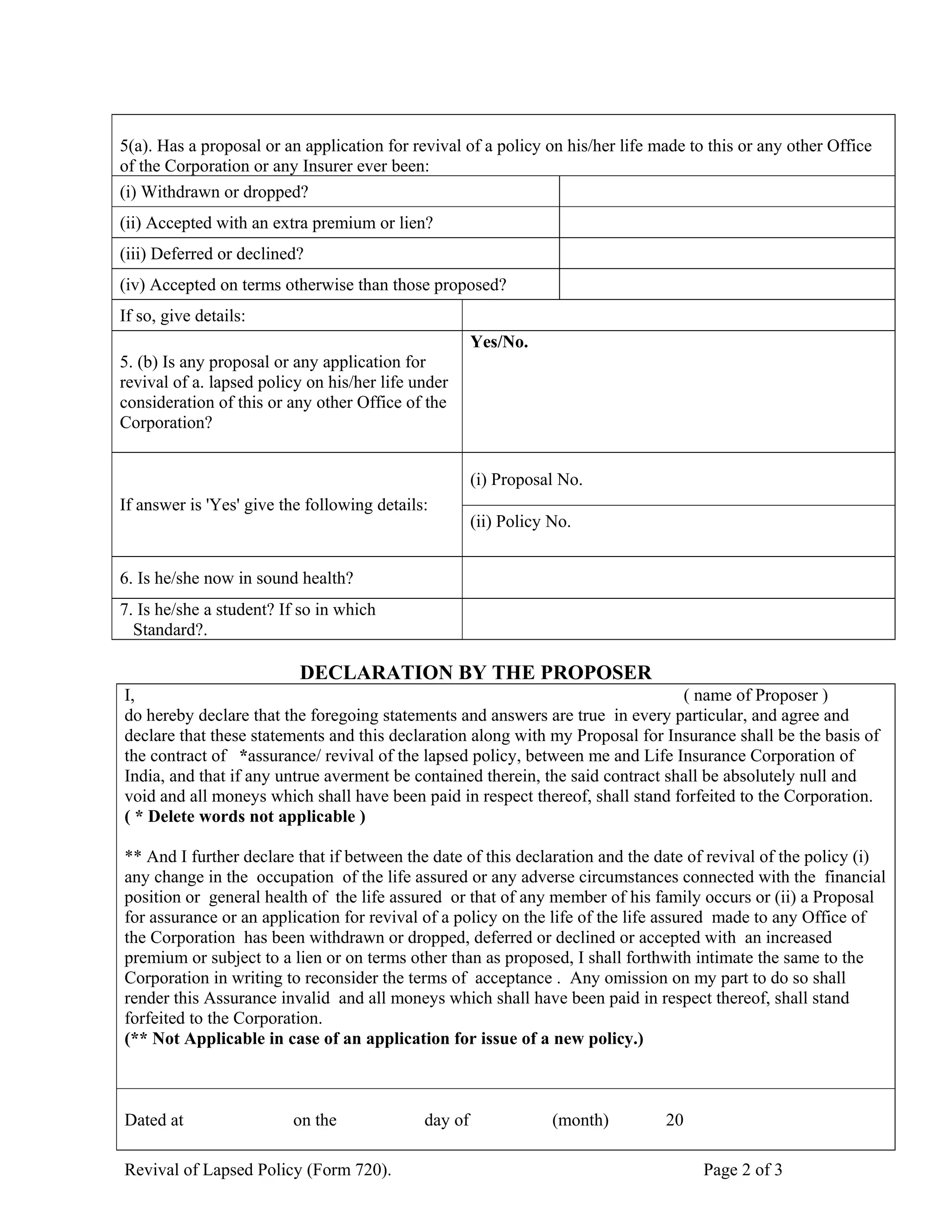 Form no-720 english | PDF