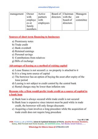 Form two-business-studies | PDF