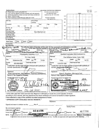 OCC Form 1073 - Filed 8.24.16