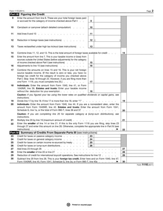 US Tax Abroad - Expatriate Form 1116 | PDF