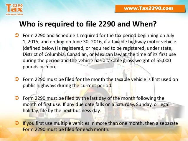 form 2290 the irs heavy vehicle use tax form 2290 due date 2016