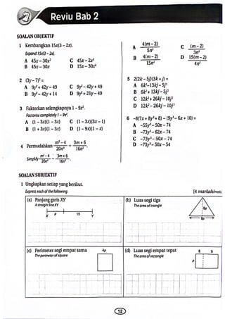 Mathematics Form Two Chapter Two Exercises | PDF