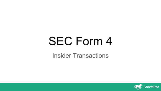 SEC Form 4 - Insider Transactions | PPT