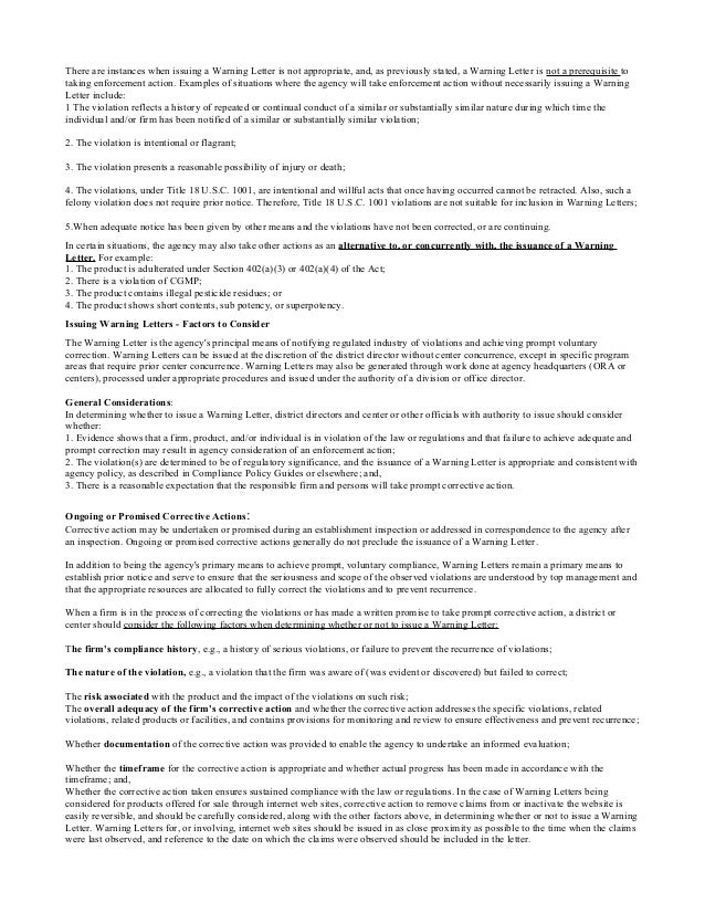 Form483 Warning Letter Issued To Pharmaceutical Panies