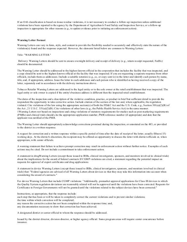 Sample Response To Fda Warning Letter Tobacco Sample Response To Fda Warning Letter Tobacco